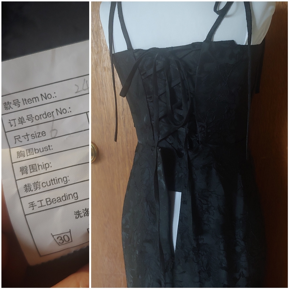 NWT Jeheth Black Satin Floral Corset Embroidered Formal Mermaid Maxi Dress 6 - Picture 13 of 16